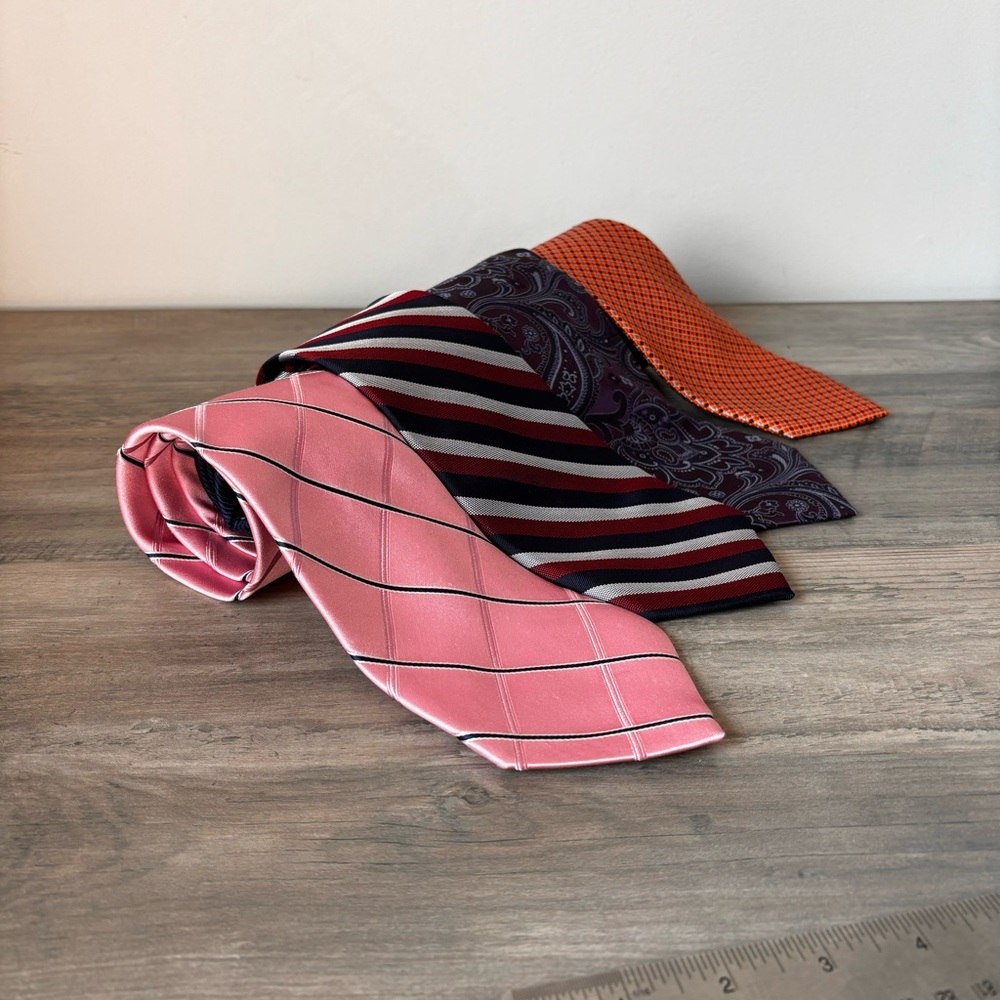 Tommy Hilfiger Bundle of 4 100% Silk Men's Ties Multiple Color Neckties